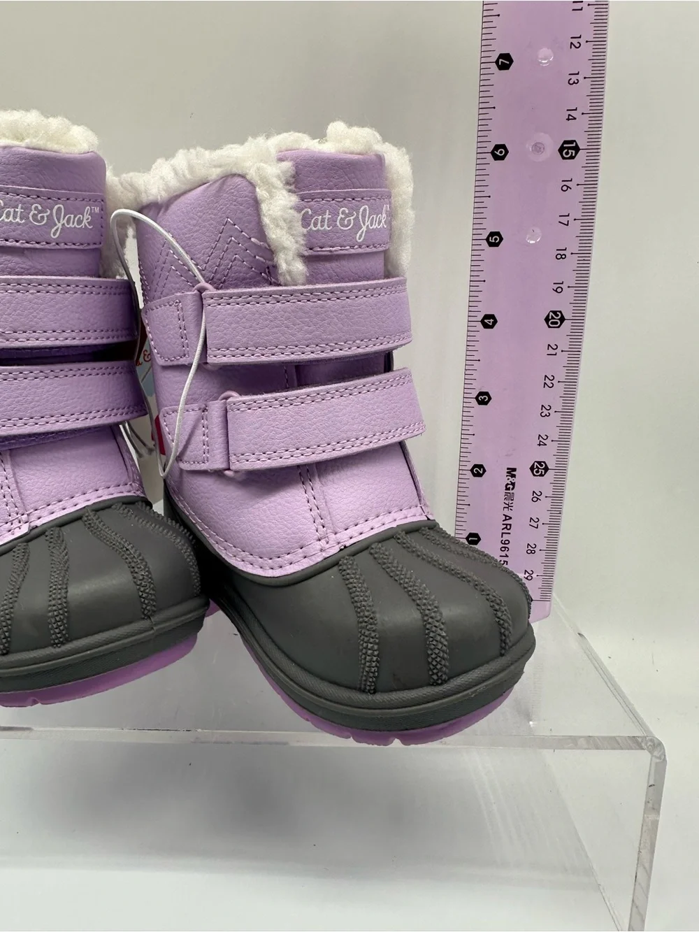 Cat & Jack Lilac and Gray Baby Winter Boots, size 5, NWT